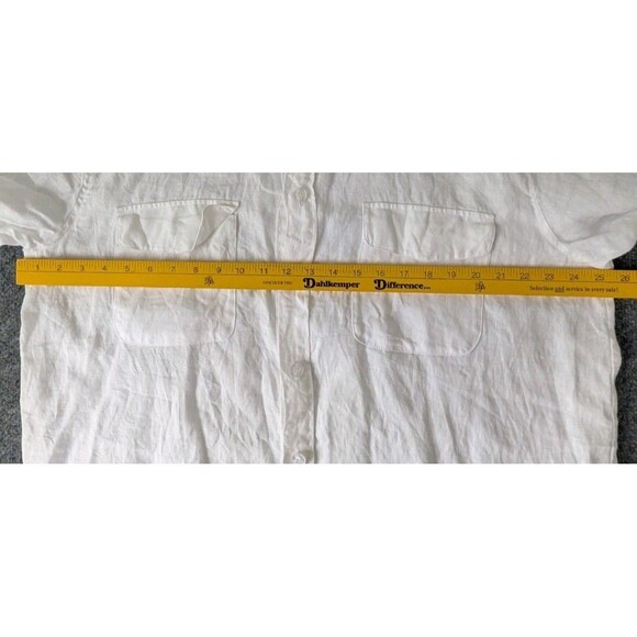 Apollo King New York Shirt Men's 100% Linen Button Up Short Sleeve Sz 2XL White - Picture 6 of 6